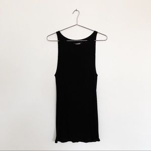 Reformation black ribbed tank dress